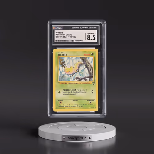 2000 Base Set 2 #100/130 Weedle (CGC 8.5 NM-MT+)